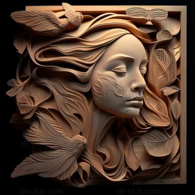 3D модель Рупа Дадли, американская художница. (STL)
